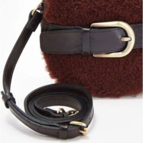 Patricia Nash Dark Brown Shearling Crossbody Bag Womens Handbag Purse Tote Carry - Picture 6 of 16